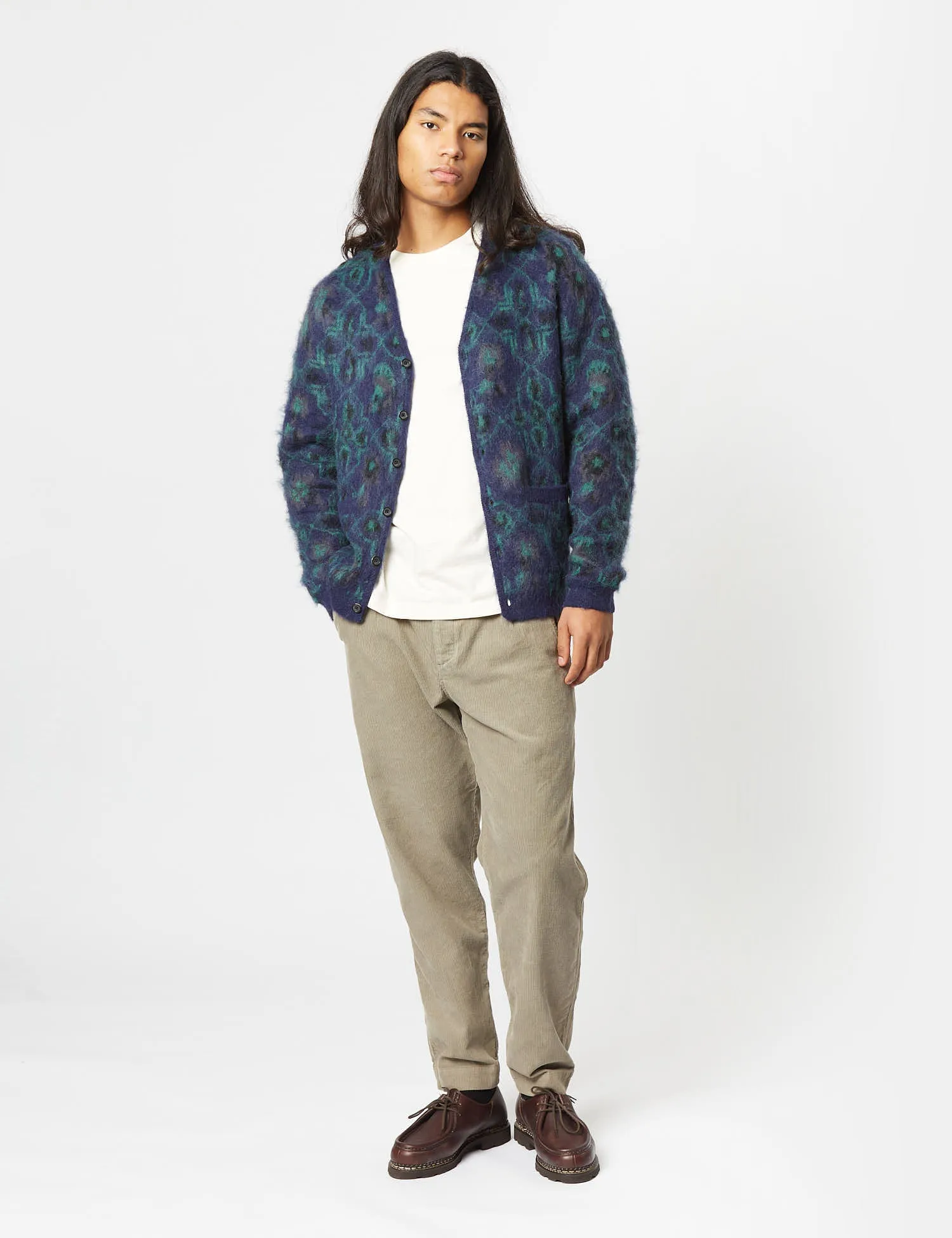Beams Plus Botanical Cardigan - Navy Blue sold by Article London product image thumbnail 3