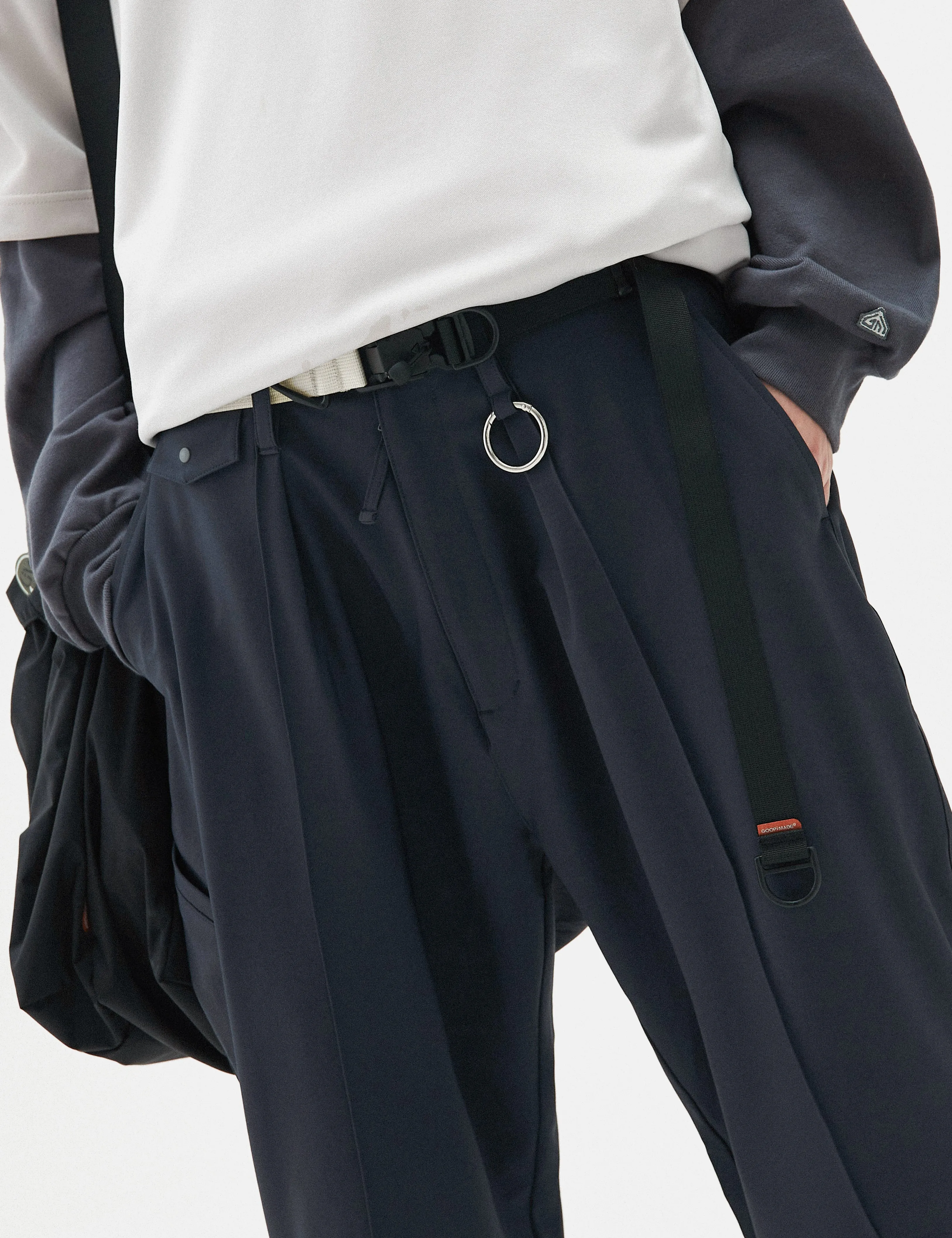 GOOPiMADE "KM-01" Tailored Trousers (Regular-Fit) - Deep Marine Blue sold by Article London product image thumbnail 2