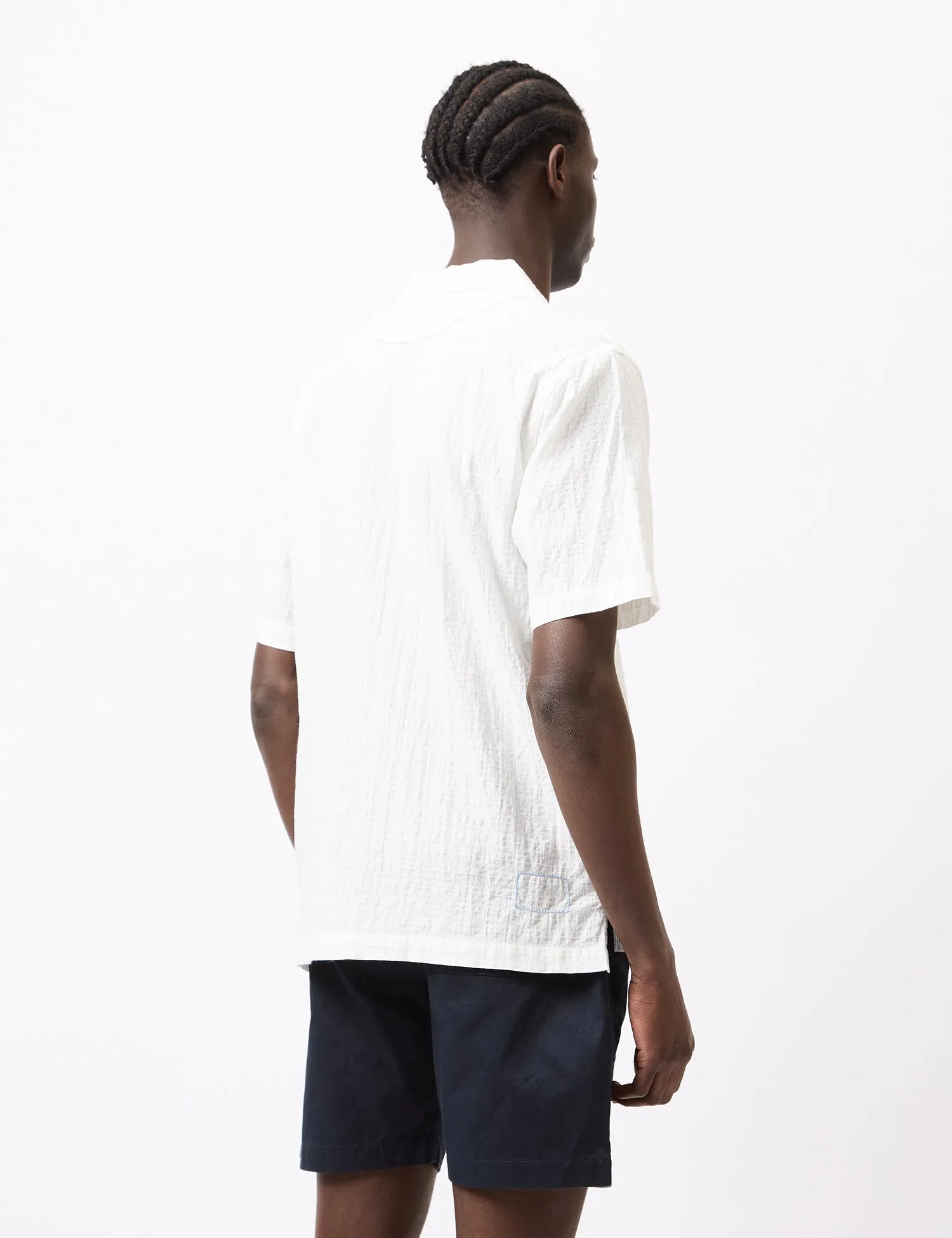 Universal Works Overhead Shirt (Dolly Stripe) - Ecru sold by Article London product image thumbnail 4