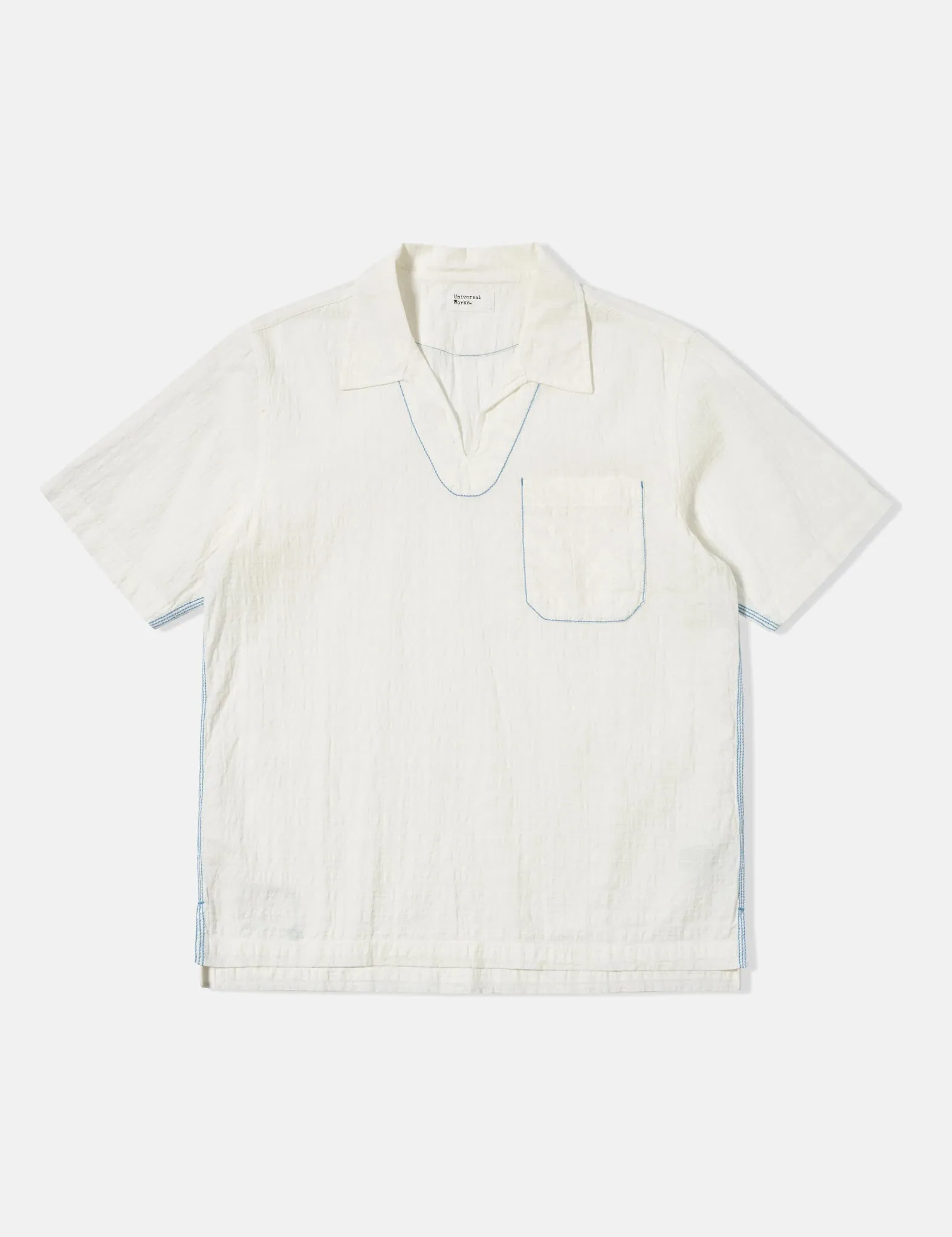 Universal Works Overhead Shirt (Dolly Stripe) - Ecru sold by Article London product image thumbnail 5