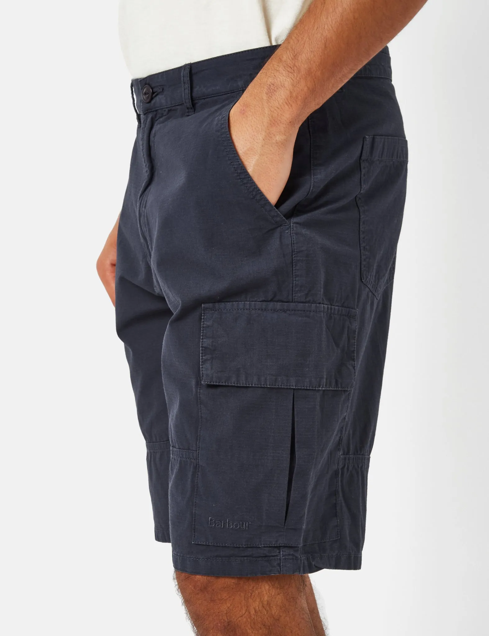 Barbour Essential Ripstop Cargo Shorts - Navy Blue sold by Article London product image thumbnail 2