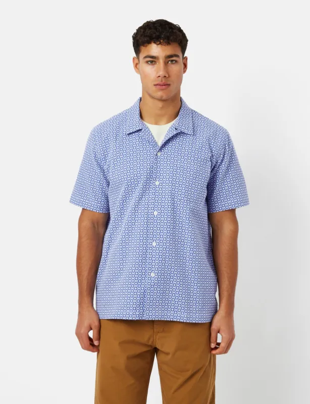 Universal Works Road Shirt (Summer Check) - Blue sold by Article London