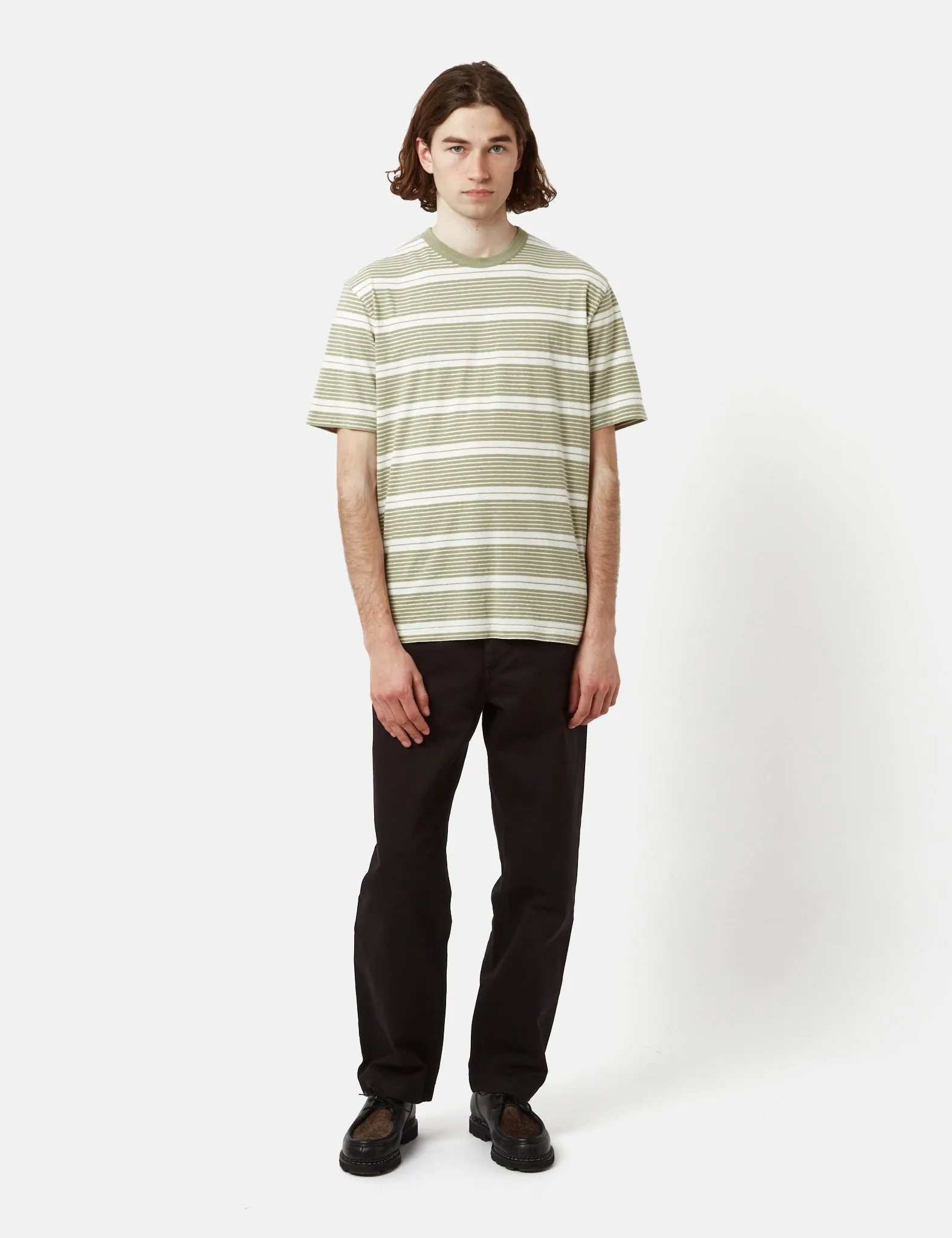 Norse Projects Johannes Stripe T-Shirt - Sunwashed Green sold by Article London product image thumbnail 5