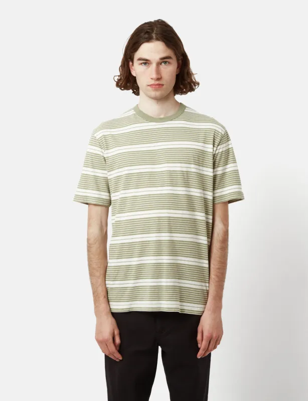 Norse Projects Johannes Stripe T-Shirt - Sunwashed Green sold by Article London