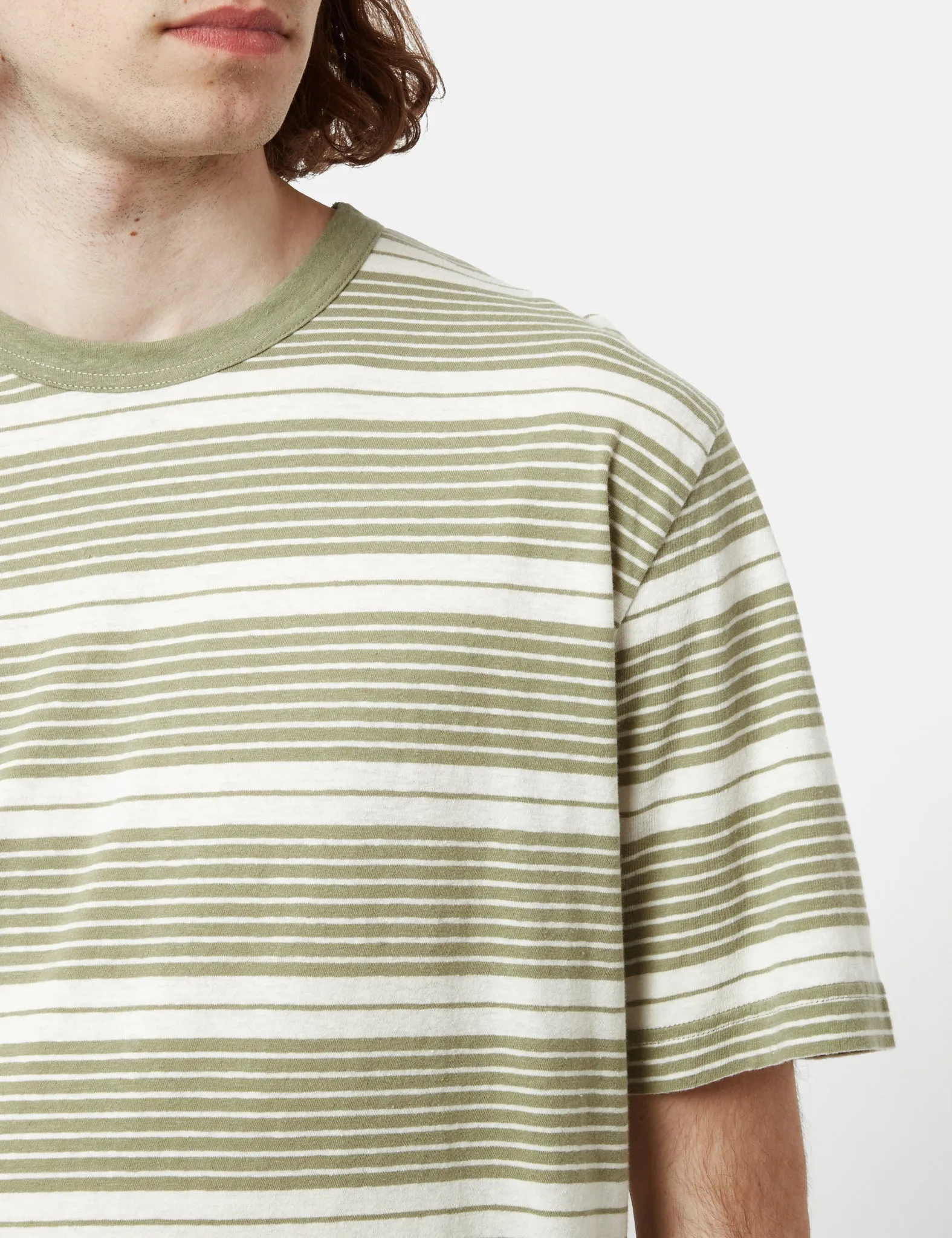 Norse Projects Johannes Stripe T-Shirt - Sunwashed Green sold by Article London product image thumbnail 2