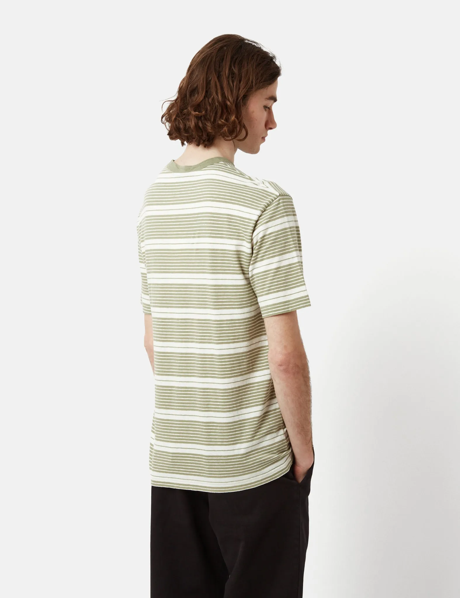 Norse Projects Johannes Stripe T-Shirt - Sunwashed Green sold by Article London product image thumbnail 3