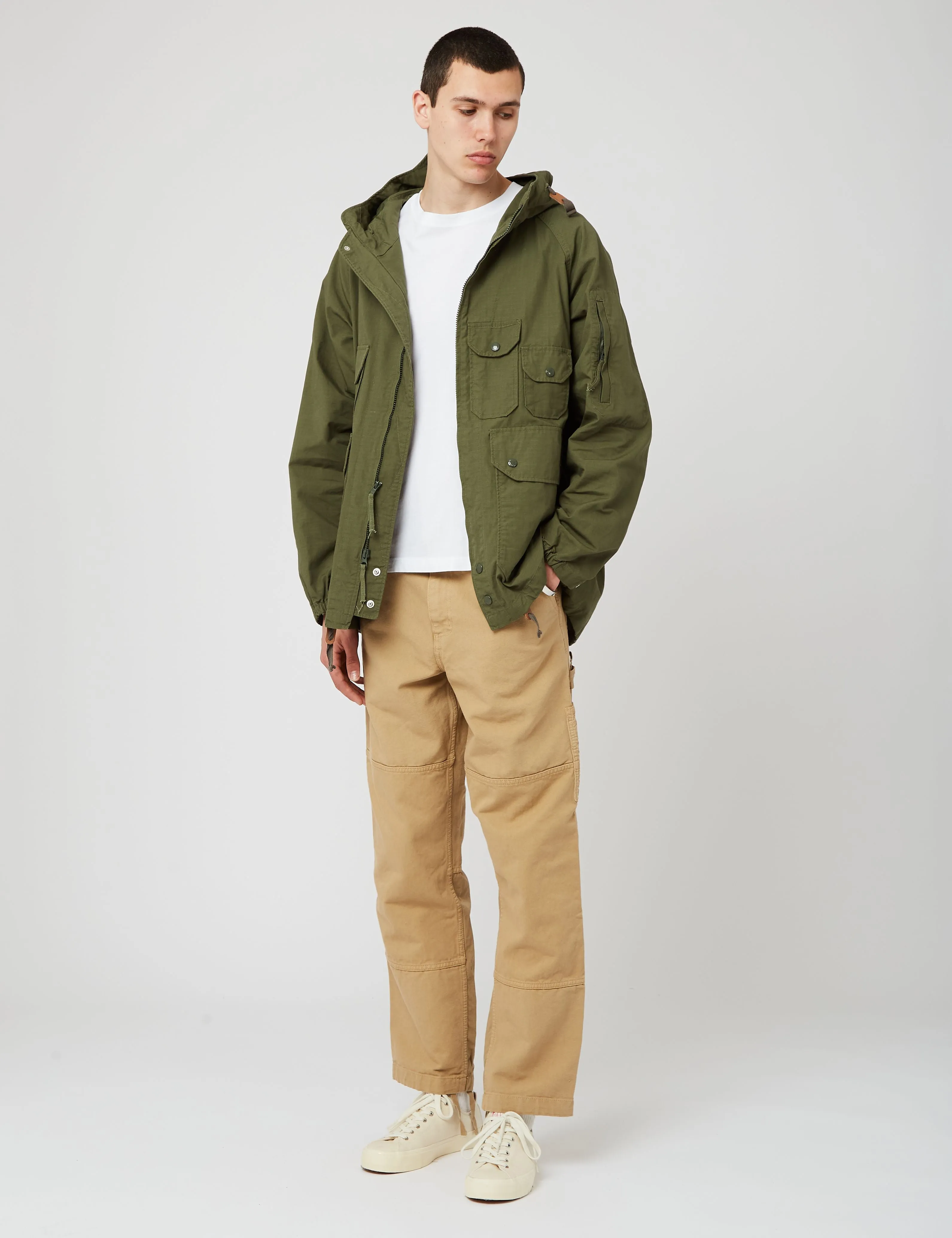 Engineered Garments Atlantic Parka (Cotton Ripstop) - Olive Green 