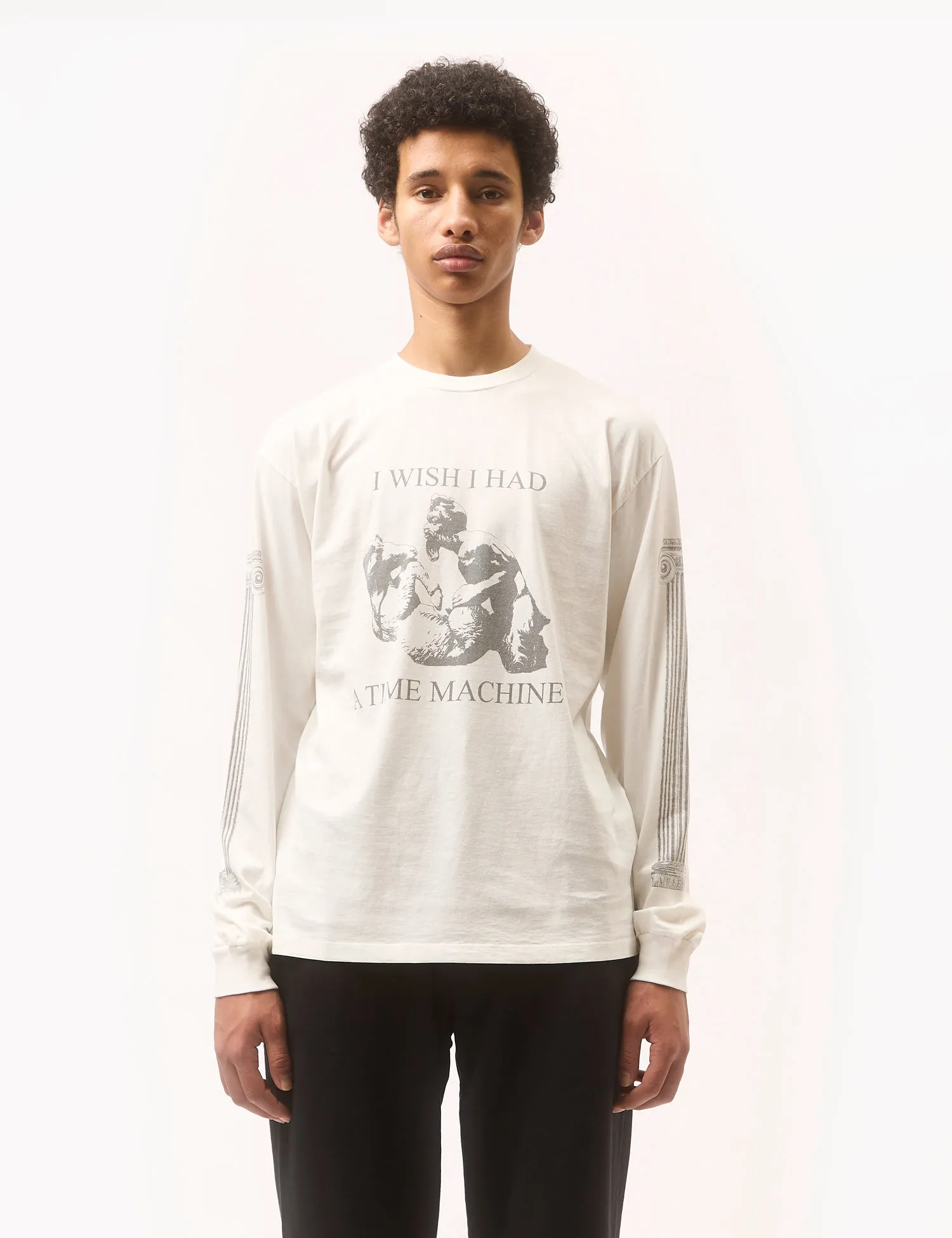 Aries Time Machine Long Sleeve T-Shirt - Ecru sold by Article London