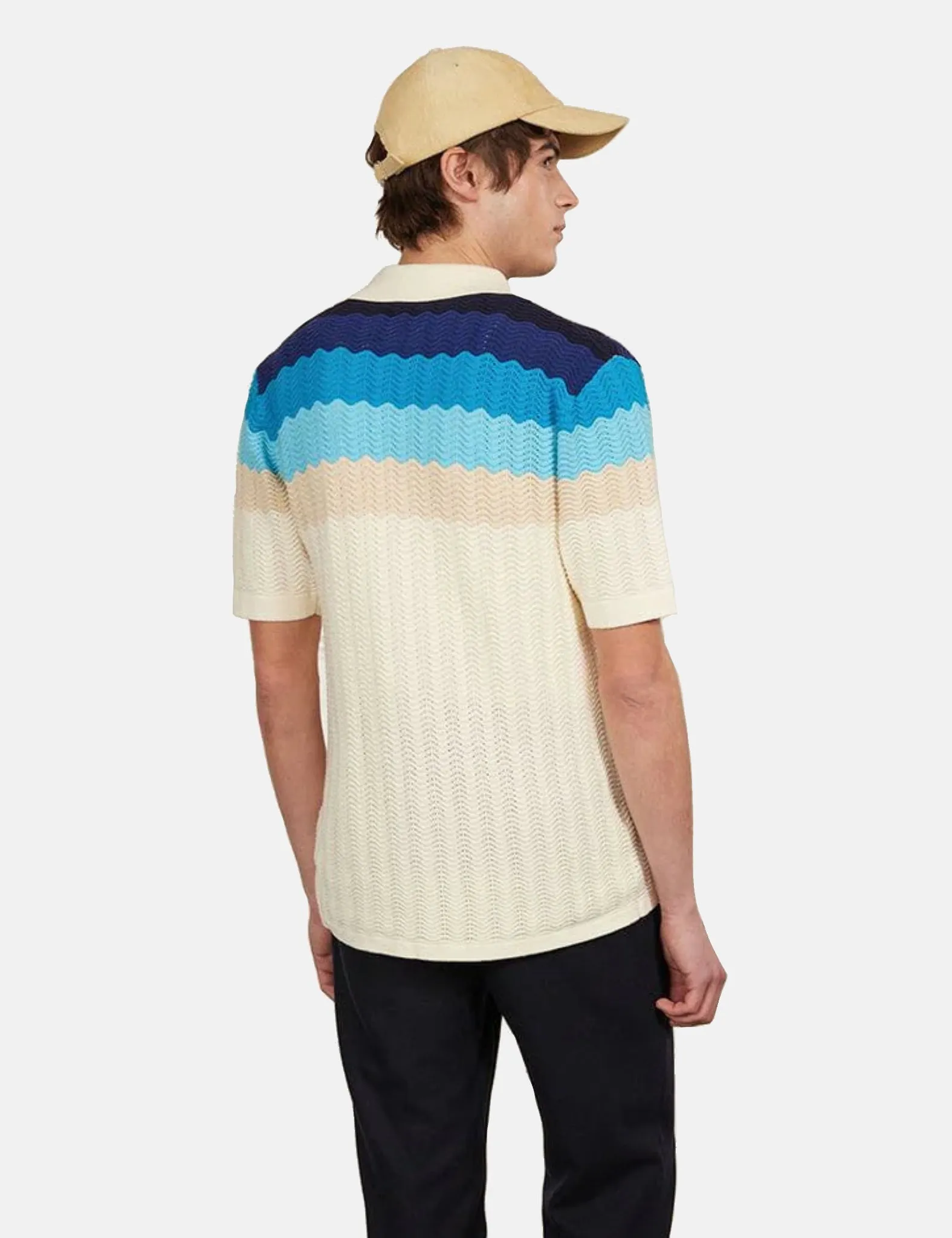 Percival Gum Drop Knitted Shirt (Cotton) - Blue sold by Article London product image thumbnail 5