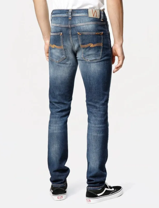 Nudie Lean Dean Jeans (Slim Tapered) - Blue Ridge sold by Article London