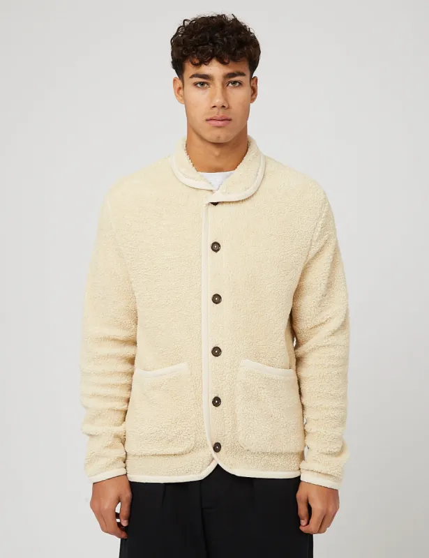 Universal Works Lancaster Jacket (Mountain Fleece) - Ecru made by Universal Works