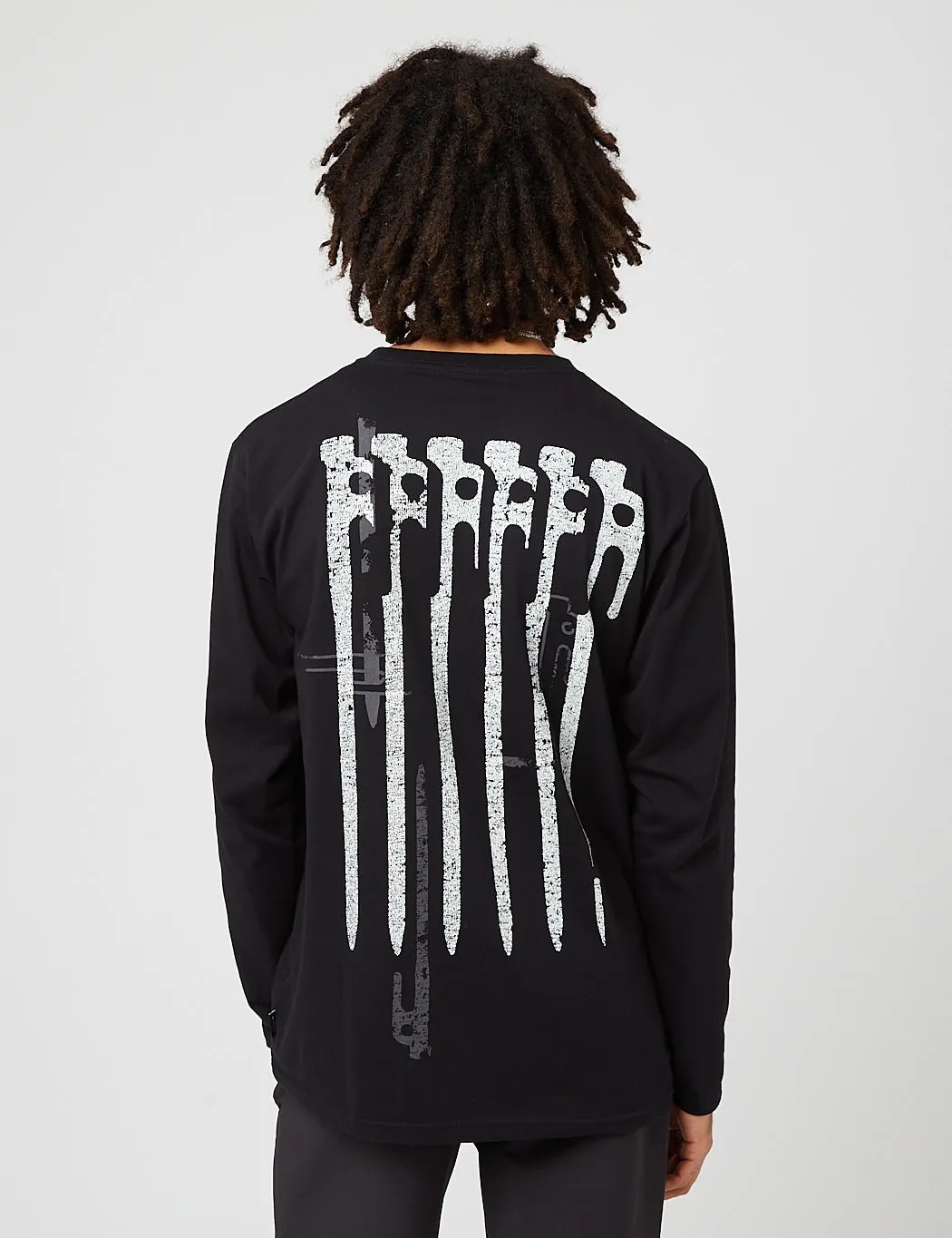 Snow Peak Printed Solid Stake Long Sleeve T-Shirt - Black sold by Article London product image thumbnail 3