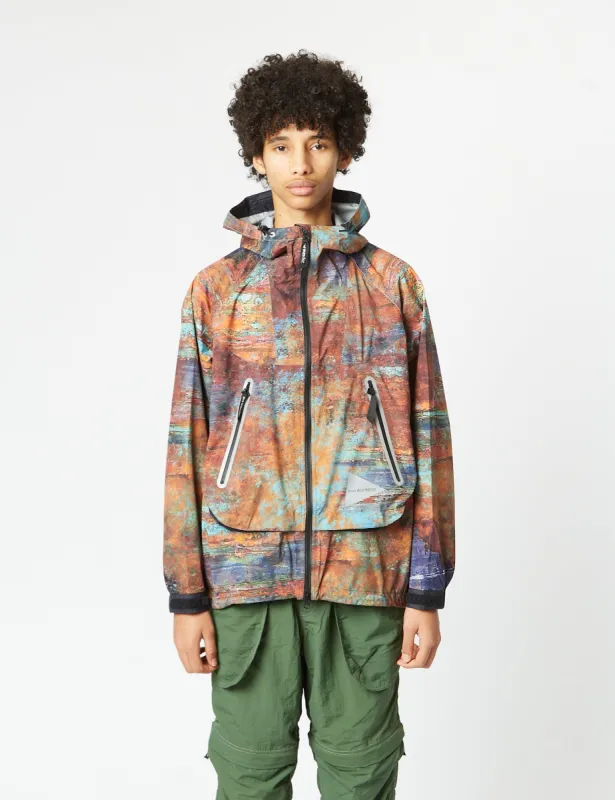 and Wander PERTEX Rain Jacket - Multi Orange/Blue made by and WANDER