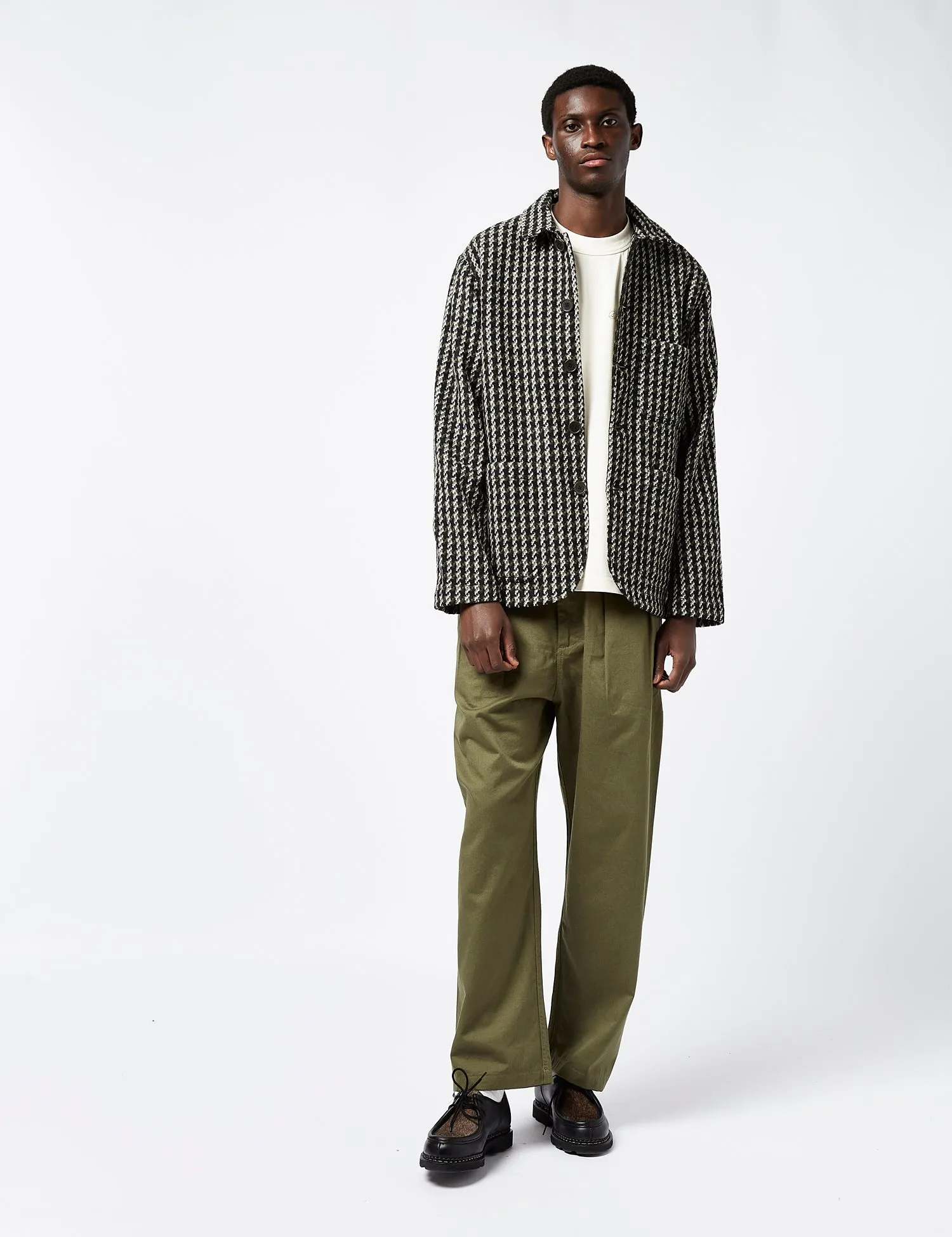 Universal Works Bakers V3 Chore Jacket (Tweed) - Olive Green sold by Article London product image thumbnail 5