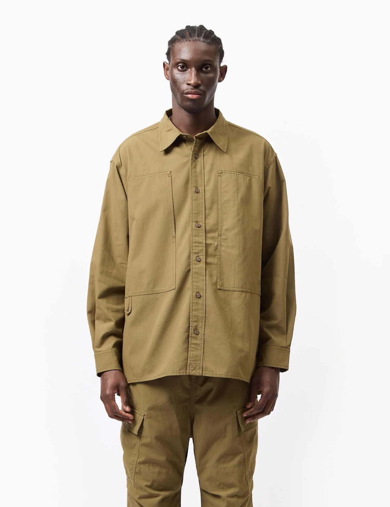 Snow Peak Takibi Light Ripstop Long Sleeve Shirt - Khaki sold by Article London