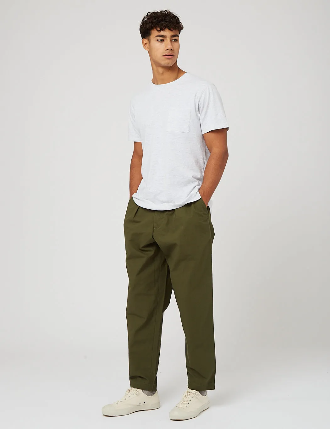 Universal Works Pleated Track Pant (Ripstop) - Olive Green sold by Article London product image thumbnail 3