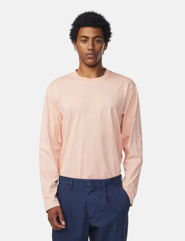 NN07 Adam Long Sleeve T-Shirt (Pima Cotton) - Coral sold by Article London