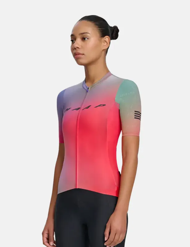 MAAP Womens Blurred Out Pro Hex Jersey 2.0 - Red Mix sold by Article London