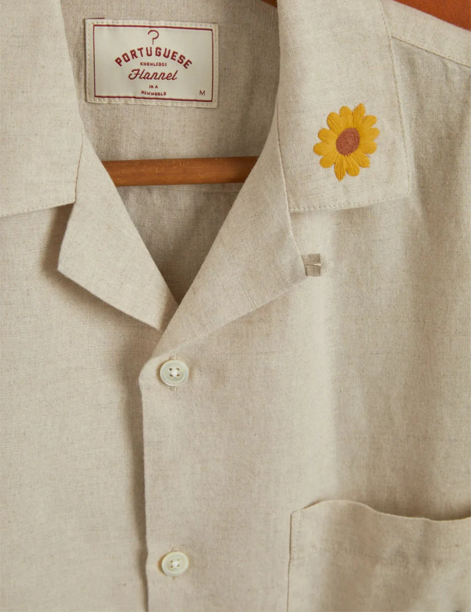 Portuguese Flannel Spring 2 Short Sleeve Shirt - Ecru sold by Article London product image thumbnail 2