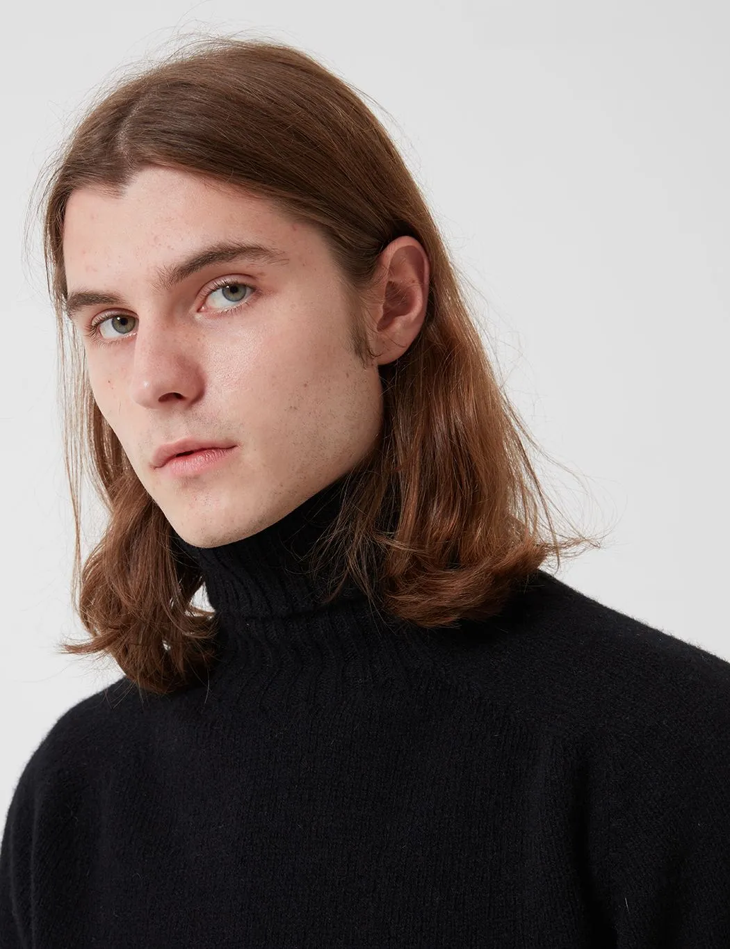 Bhode Lambswool Roll Neck Jumper (Made in Scotland) - Black sold by Article London product image thumbnail 2