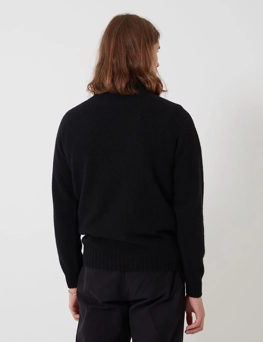 Bhode Lambswool Roll Neck Jumper (Made in Scotland) - Black sold by Article London product image thumbnail 5
