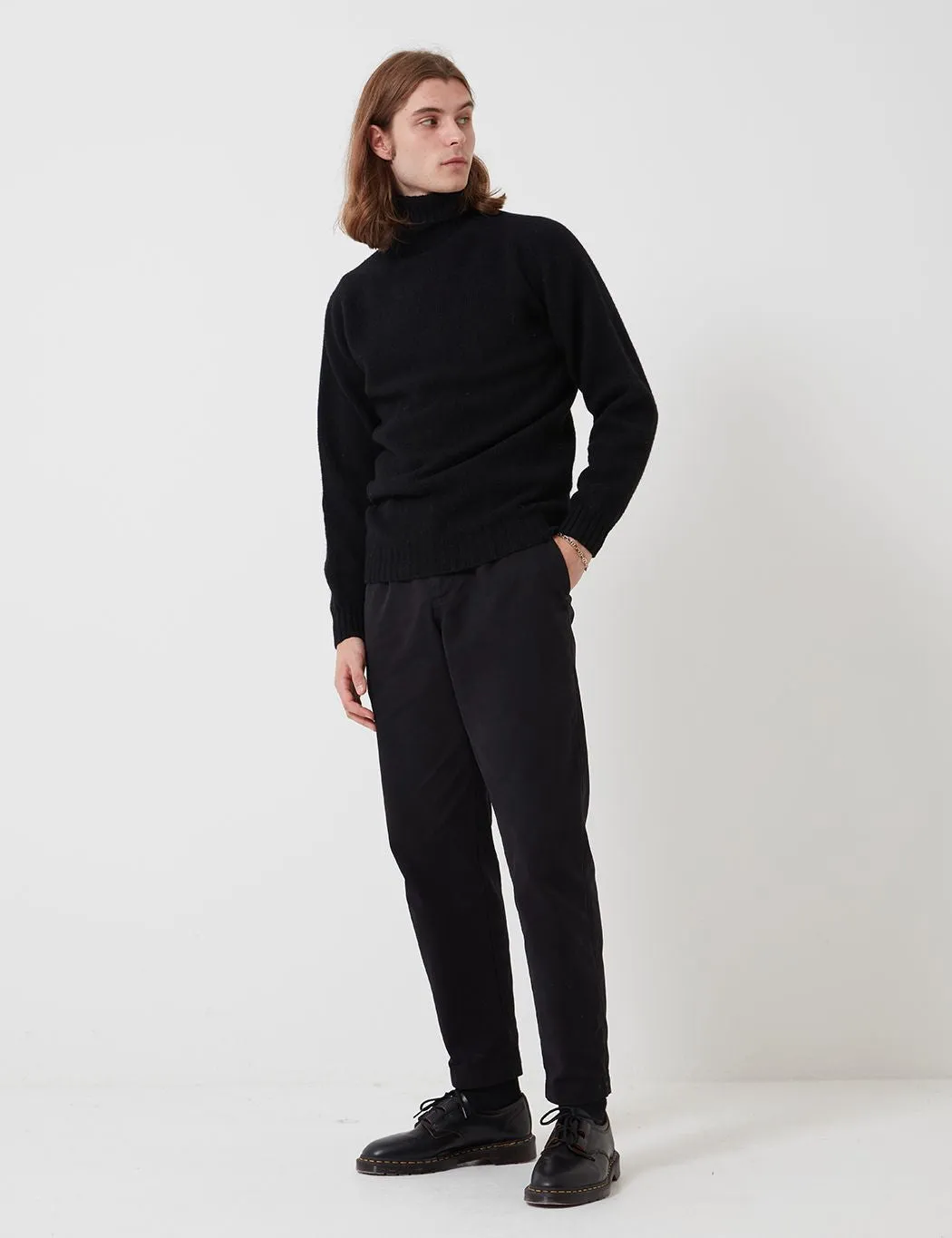 Bhode Lambswool Roll Neck Jumper (Made in Scotland) - Black sold by Article London product image thumbnail 4