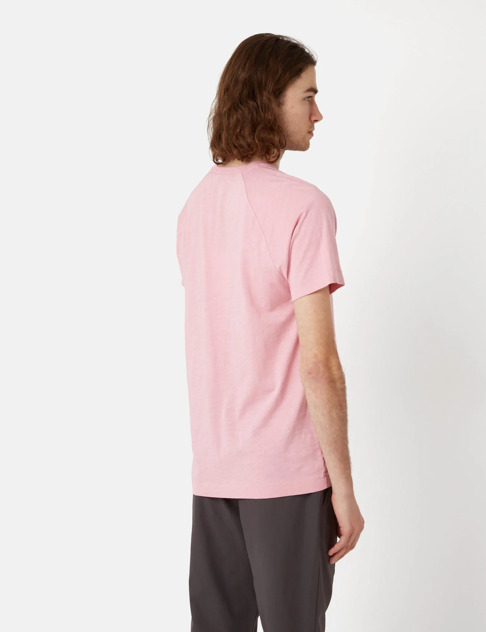 YMC Television Raglan T-Shirt (Organic Cotton) - Pink sold by Article London product image thumbnail 3