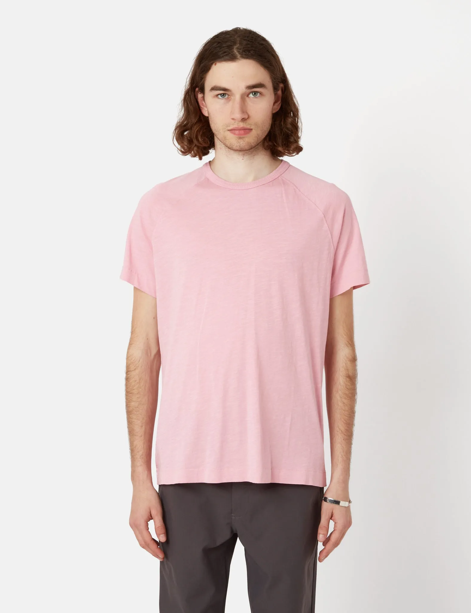 YMC Television Raglan T-Shirt (Organic Cotton) - Pink sold by Article London