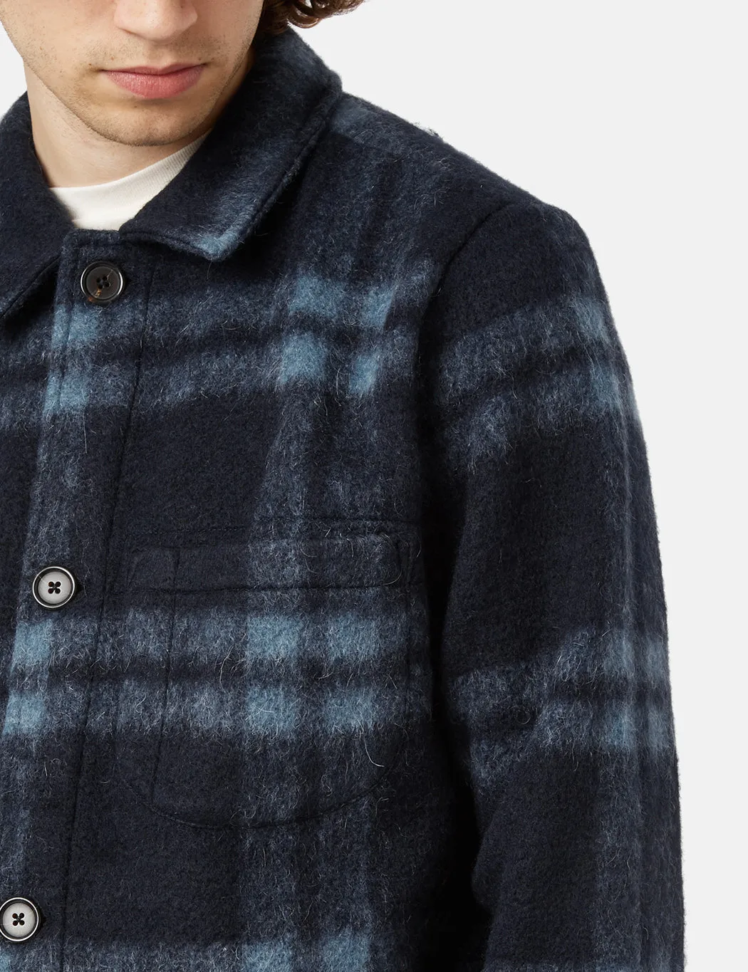 Universal Works Field Jacket (Fleece) - Navy Blue sold by Article London product image thumbnail 2