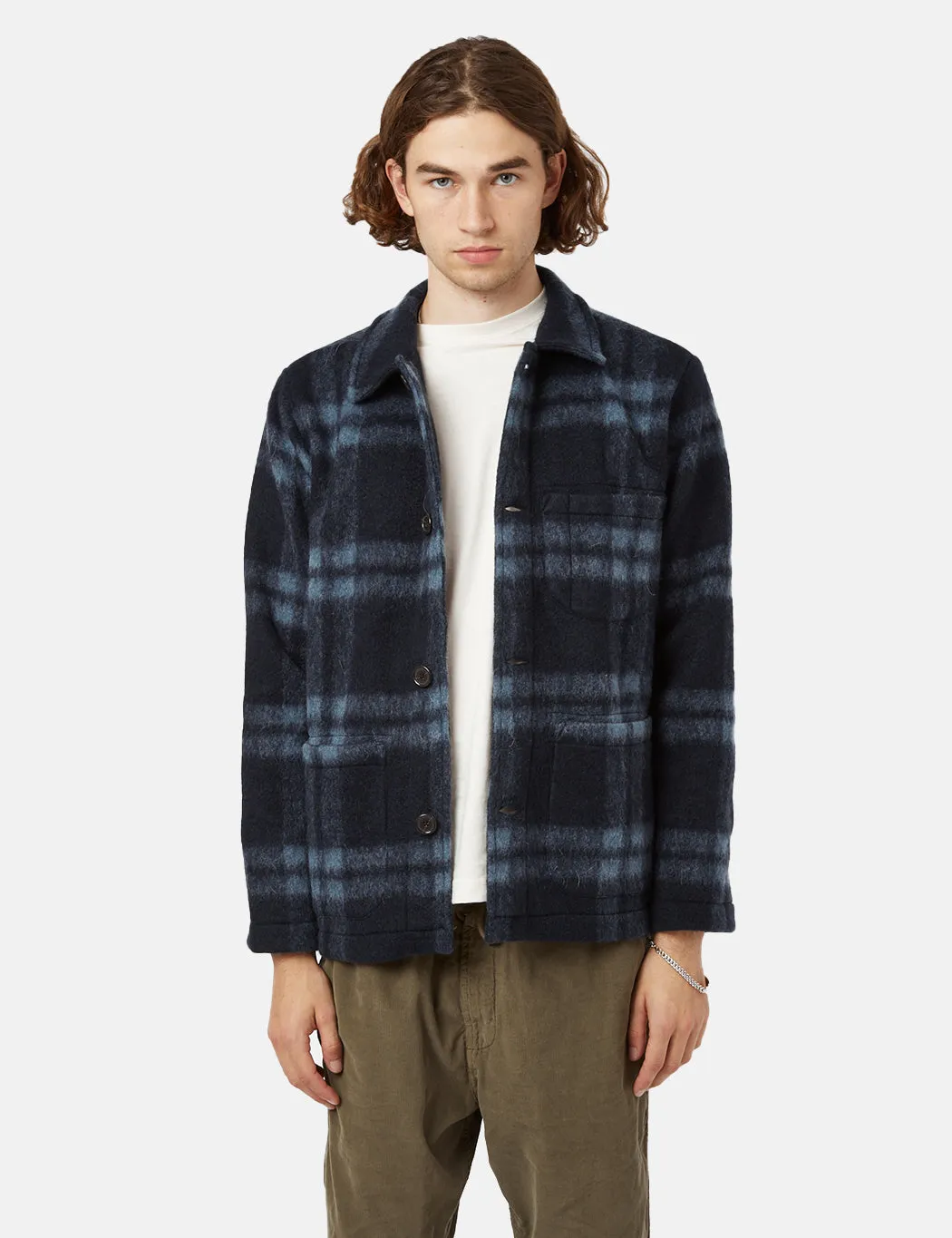 Universal Works Field Jacket (Fleece) - Navy Blue sold by Article London product image thumbnail 4