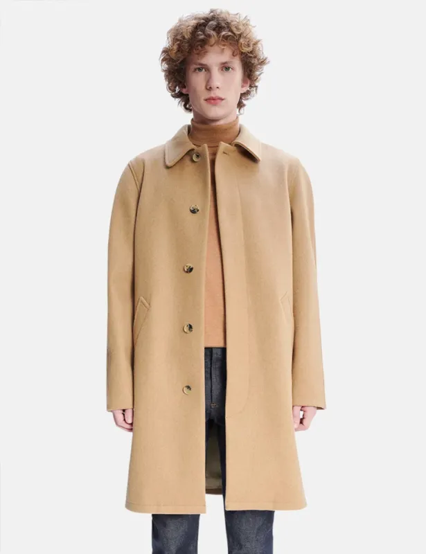 A.P.C. Auster Mac Coat - Heathered Beige sold by Article London