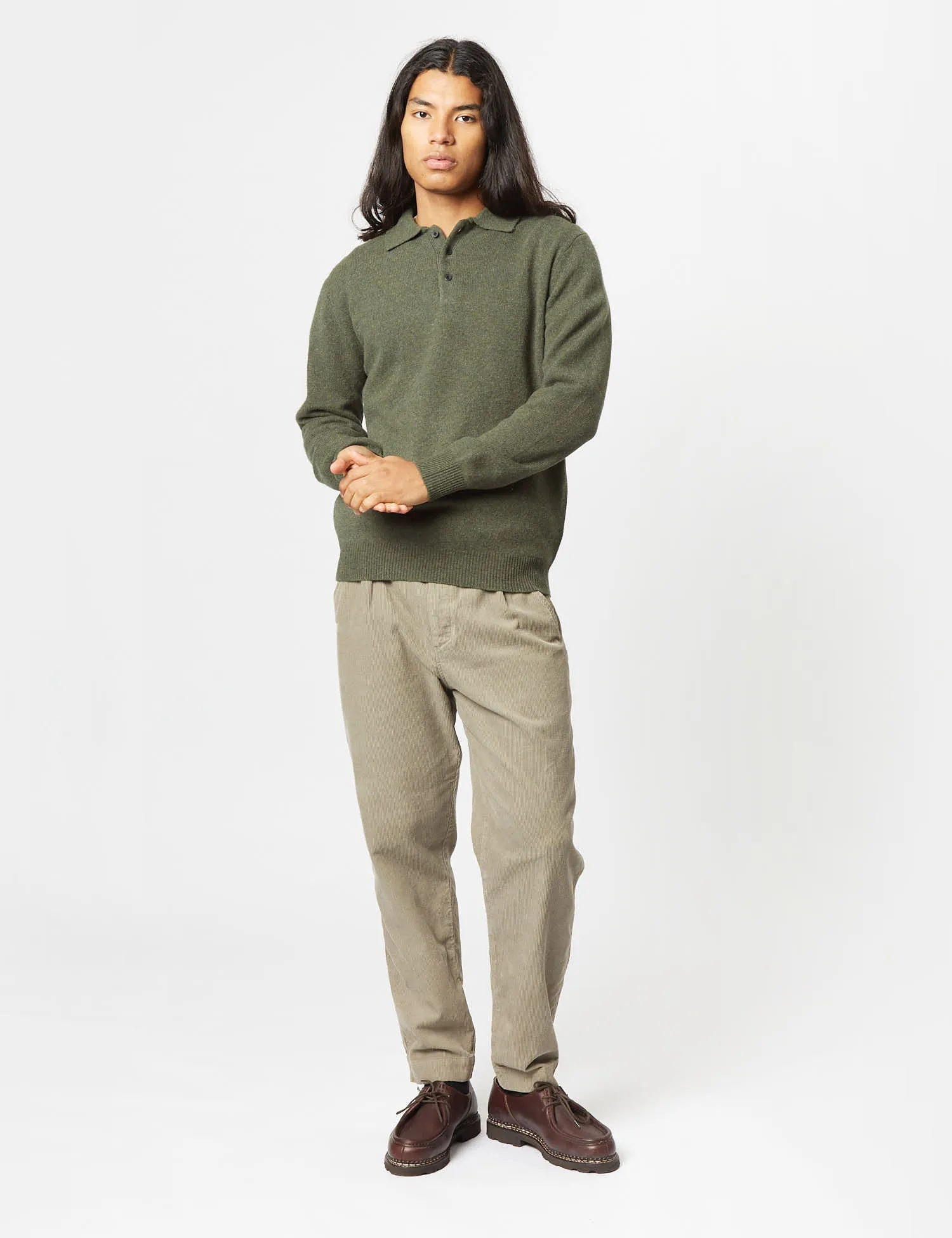 Beams Plus Knit Polo 9G - Green sold by Article London product image thumbnail 3