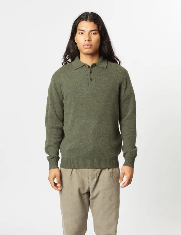 Beams Plus Knit Polo 9G - Green sold by Article London