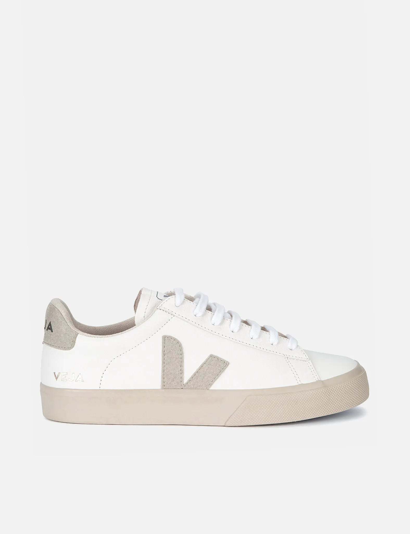 Veja Campo (Chrome Free) Trainers - Extra White/Natural Suede sold by Article London