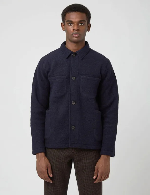Universal Works Lumber Jacket (Wool Fleece) - Navy Blue sold by Article London