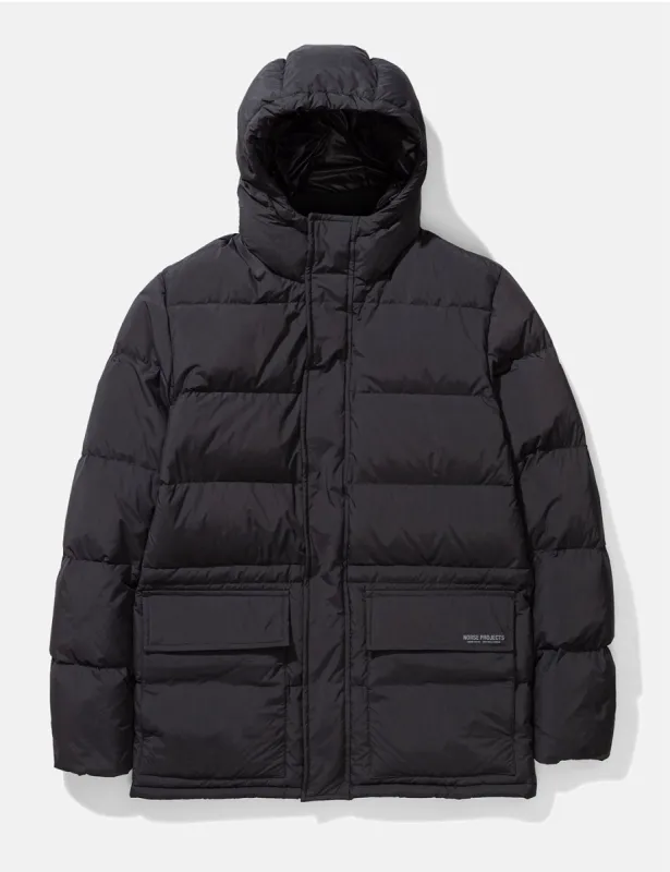 Norse Projects Willum Down Puffa Jacket - Black sold by Article London