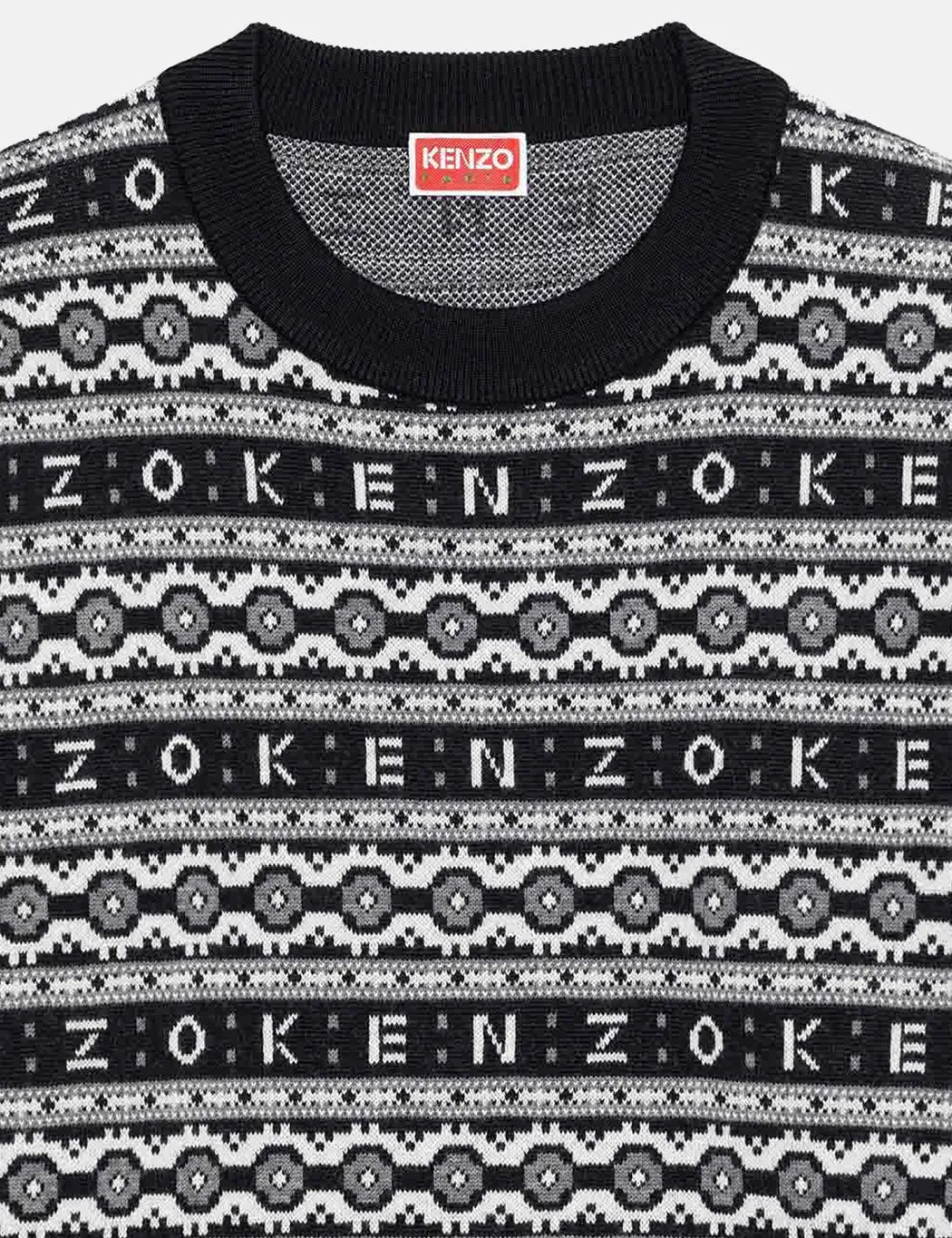 Kenzo Jacquard Regular Jumper (Merino Wool) - Black sold by Article London product image thumbnail 2