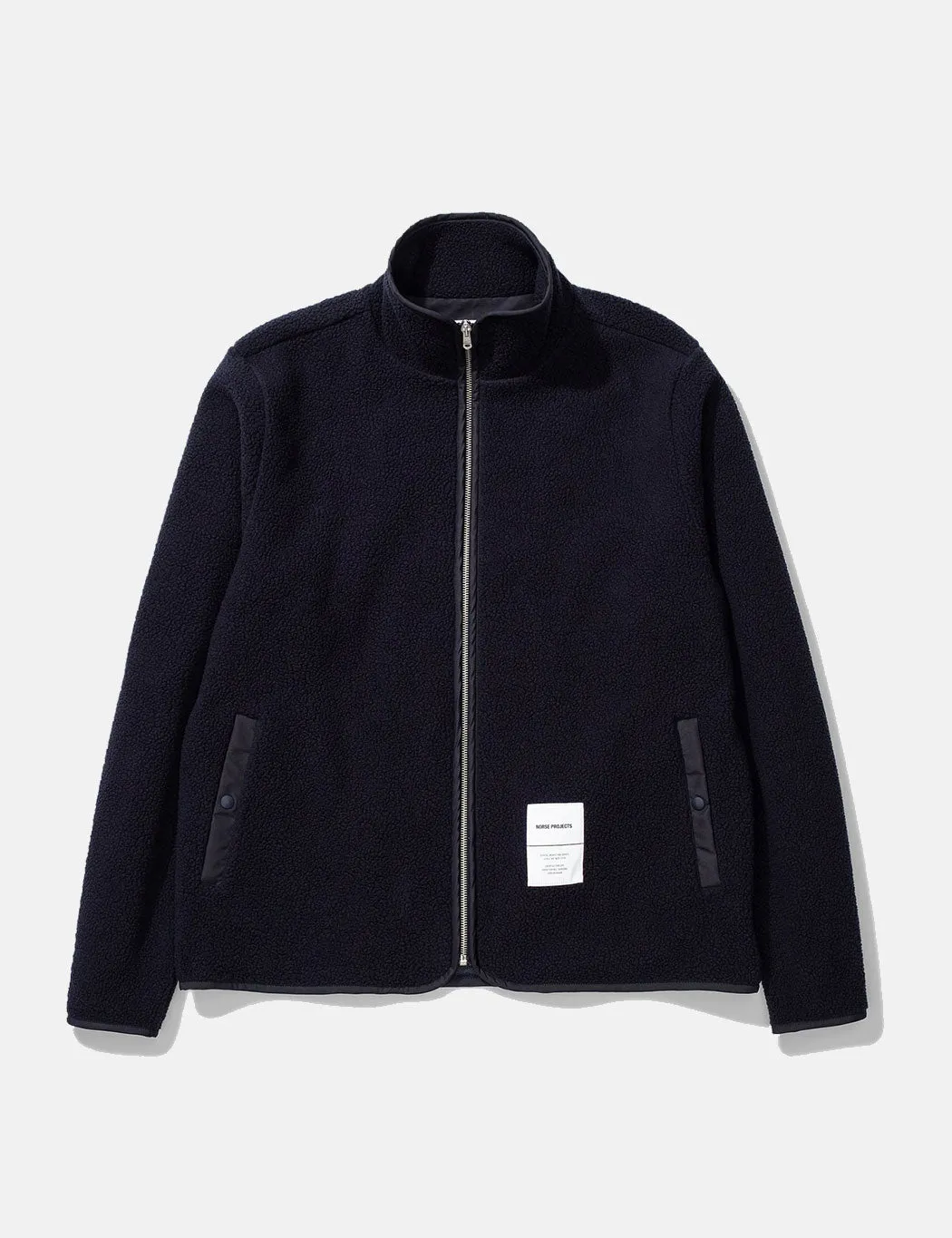 Norse Projects Frederik Tab Series Fleece Jacket - Dark Navy Blue sold by Article London product image thumbnail 3