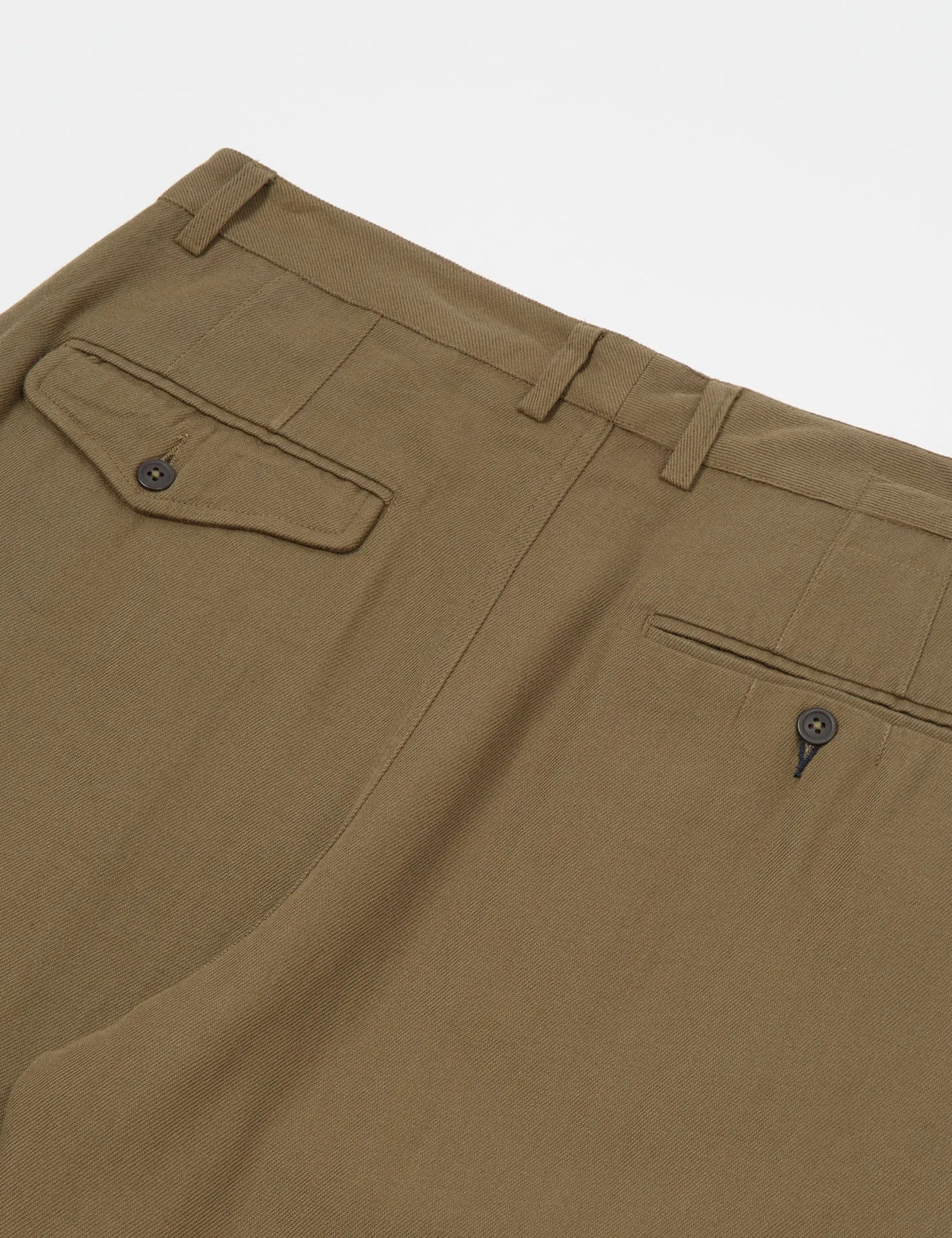 Universal Works Double Pleat Pant (Wide/Tapered) - Olive Green sold by Article London product image thumbnail 4