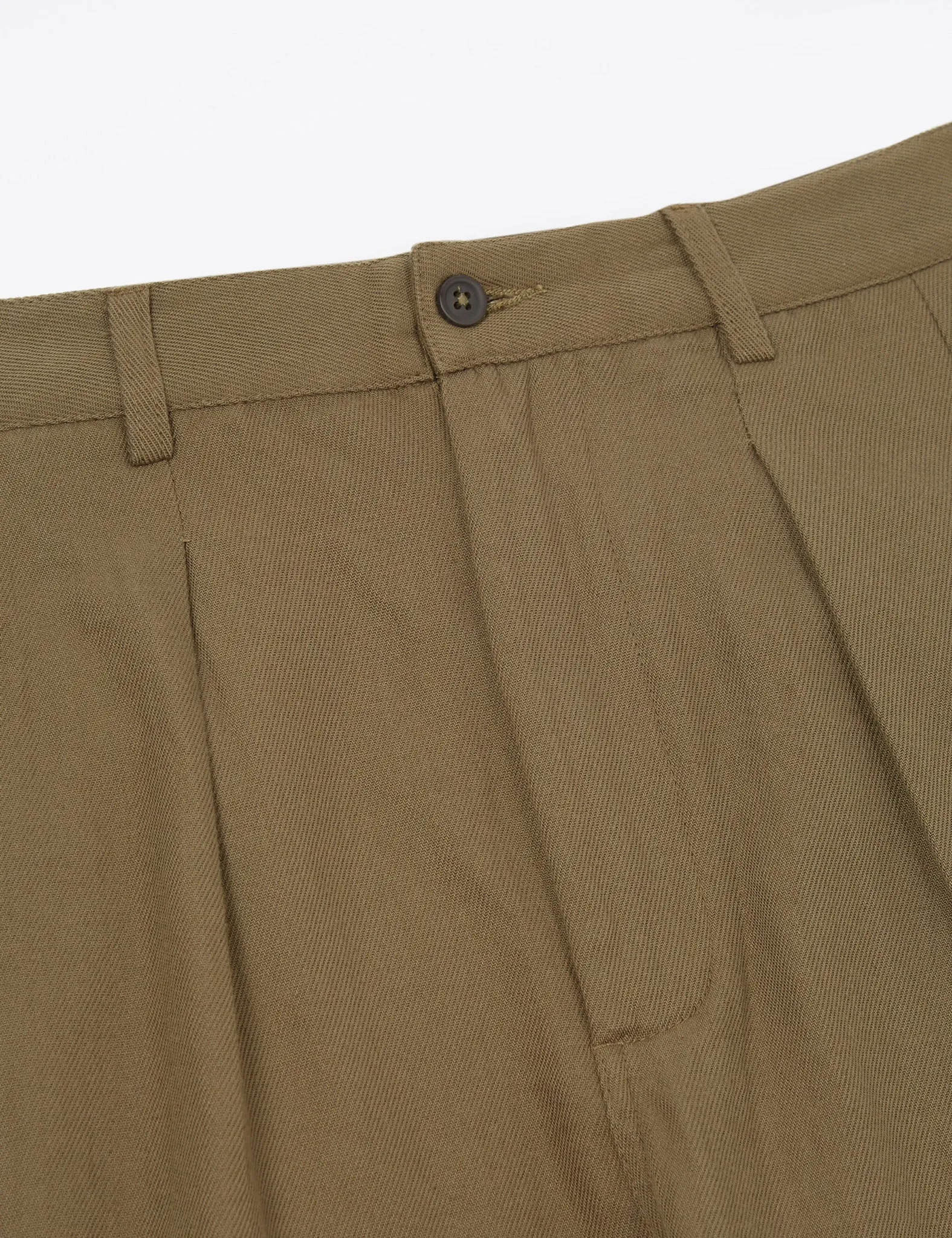 Universal Works Double Pleat Pant (Wide/Tapered) - Olive Green sold by Article London product image thumbnail 3