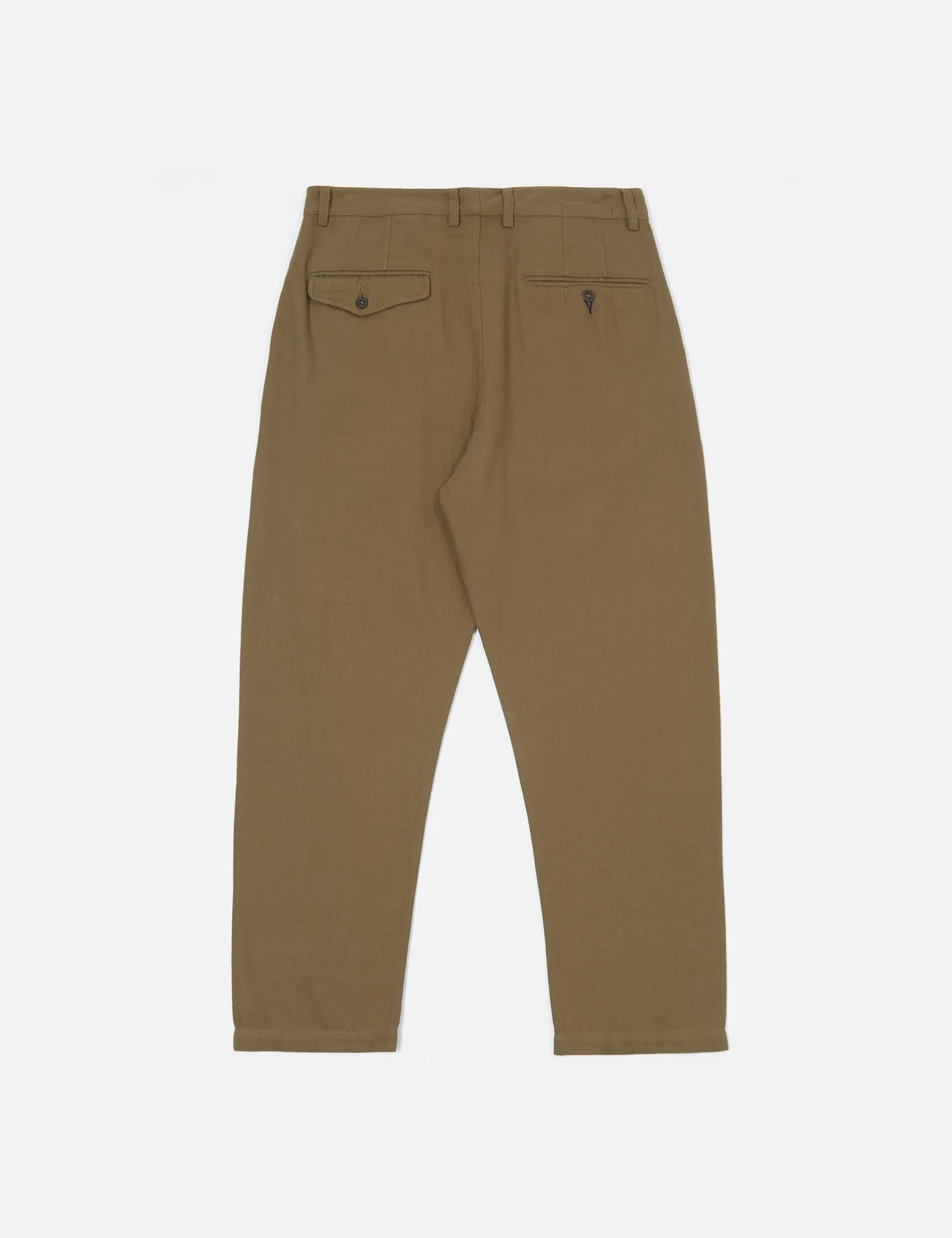 Universal Works Double Pleat Pant (Wide/Tapered) - Olive Green sold by Article London product image thumbnail 2