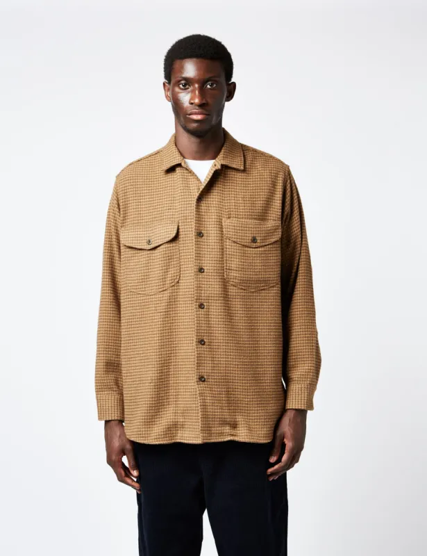 Beams Plus Work Shirt (Hounds Tooth) - Brown sold by Article London