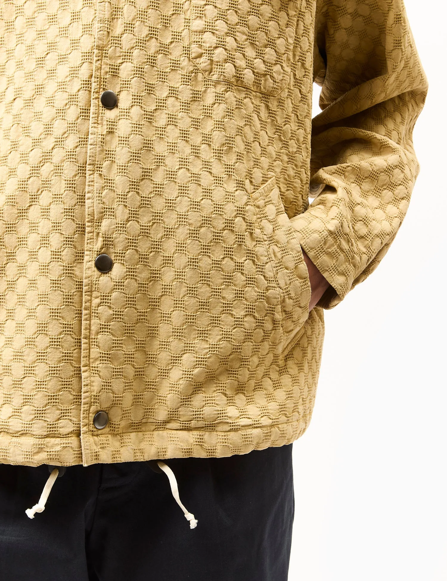 Universal Works Head Coach Jacket (Dot Waffle) - Camel sold by Article London product image thumbnail 2
