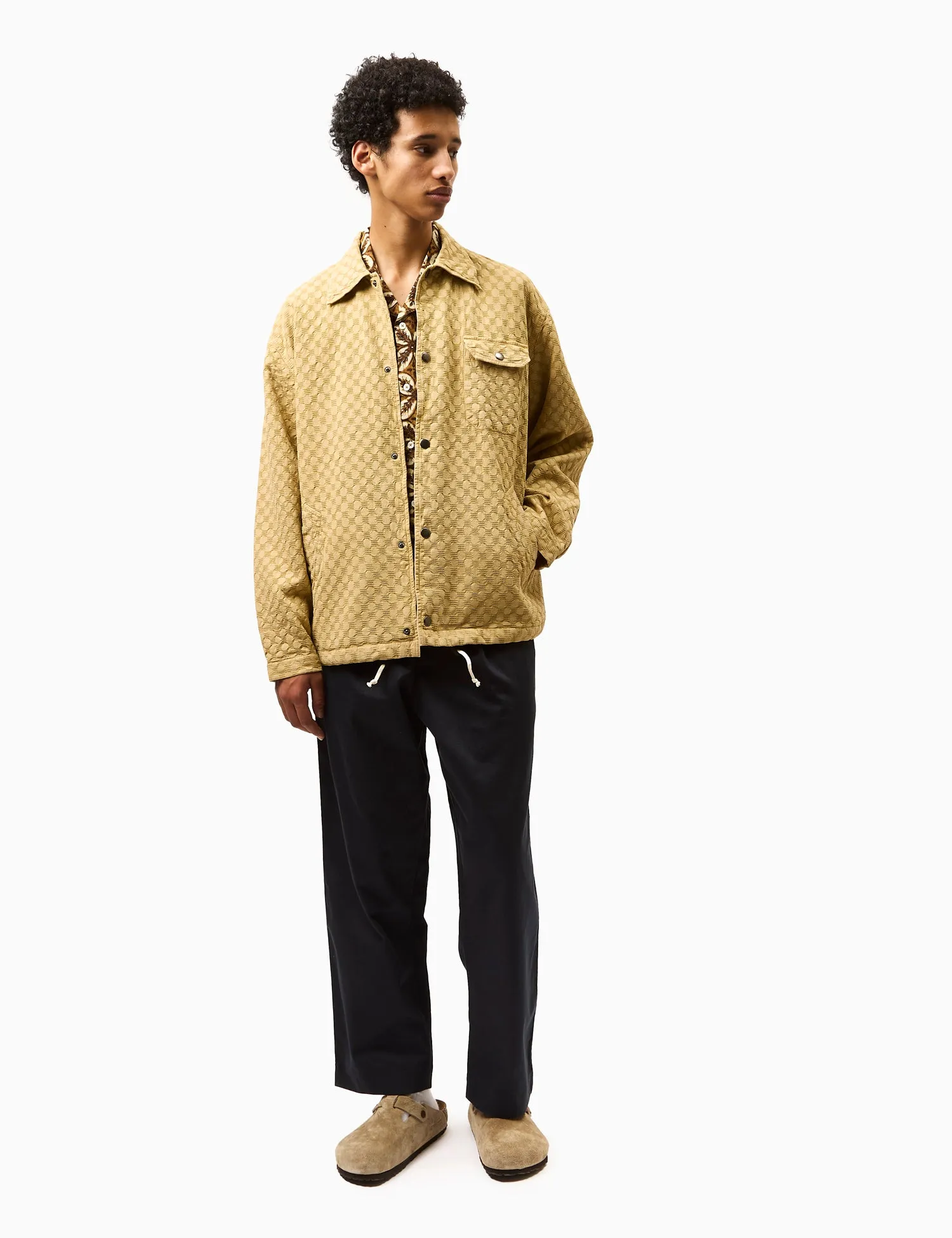 Universal Works Head Coach Jacket (Dot Waffle) - Camel sold by Article London product image thumbnail 3