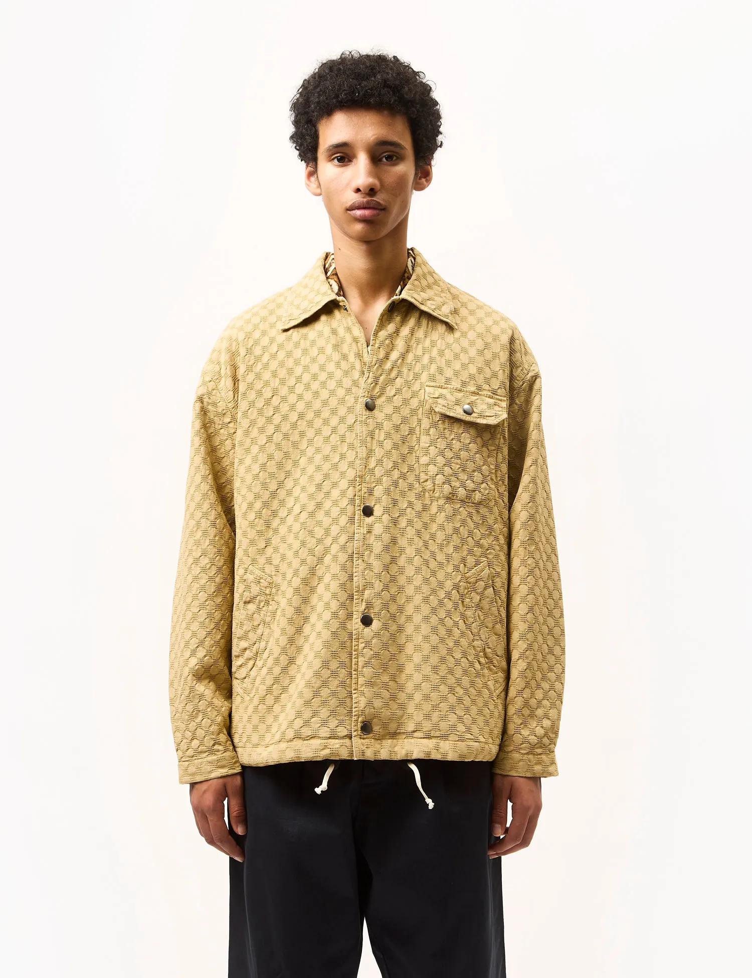 Universal Works Head Coach Jacket (Dot Waffle) - Camel sold by Article London