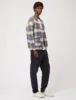 Universal Works Cardigan (Checked Wool Fleece) - Blue/Brown sold by Article London