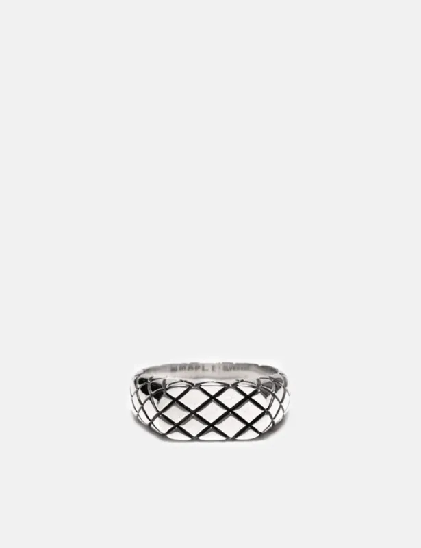 Maple Quilted Signet Ring - Silver 925 sold by Article London