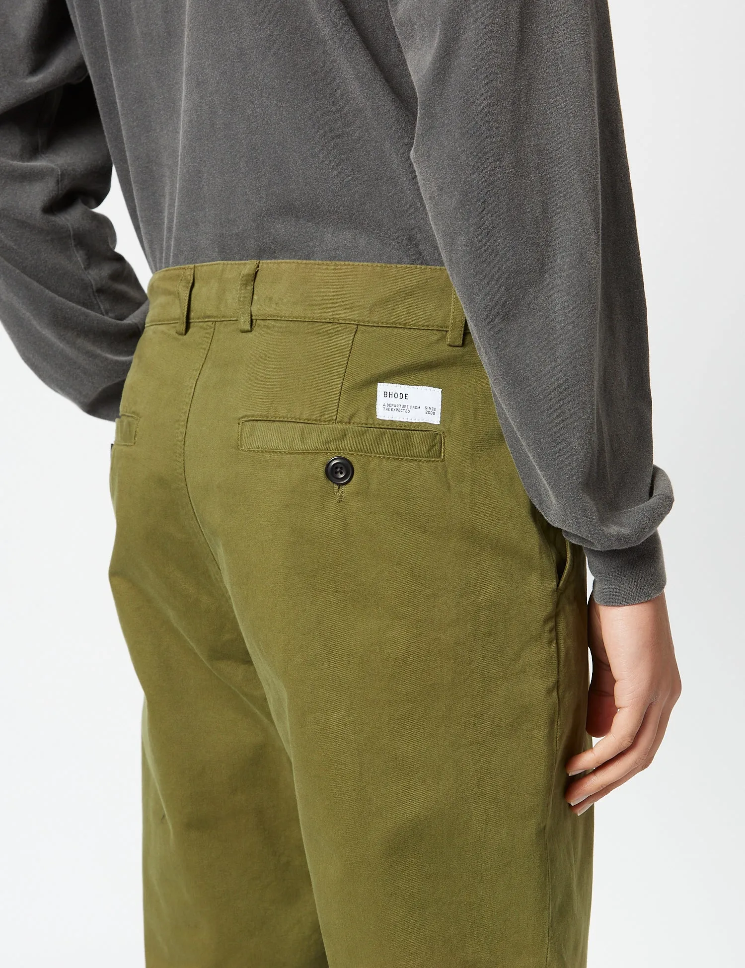 Bhode Everyday Pant Italian Cotton (Relaxed, Straight) - Olive Green sold by Article London product image thumbnail 4