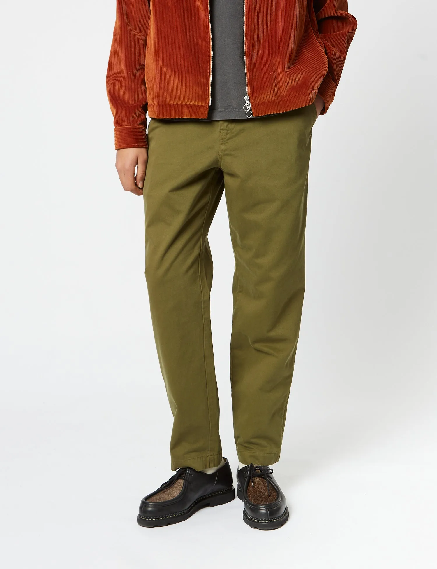 Bhode Everyday Pant Italian Cotton (Relaxed, Straight) - Olive Green sold by Article London product image thumbnail 2