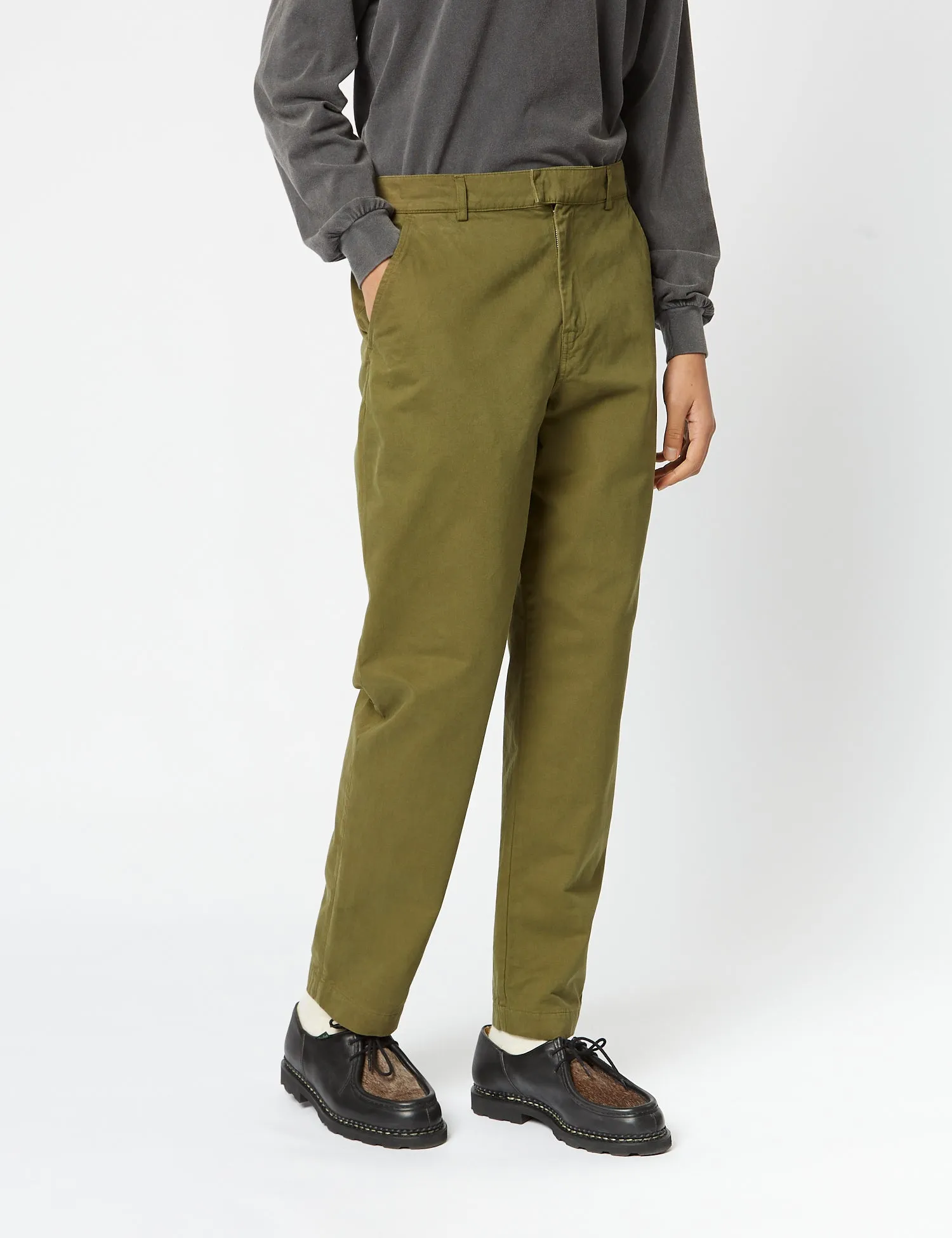 Bhode Everyday Pant Italian Cotton (Relaxed, Straight) - Olive Green sold by Article London product image thumbnail 5